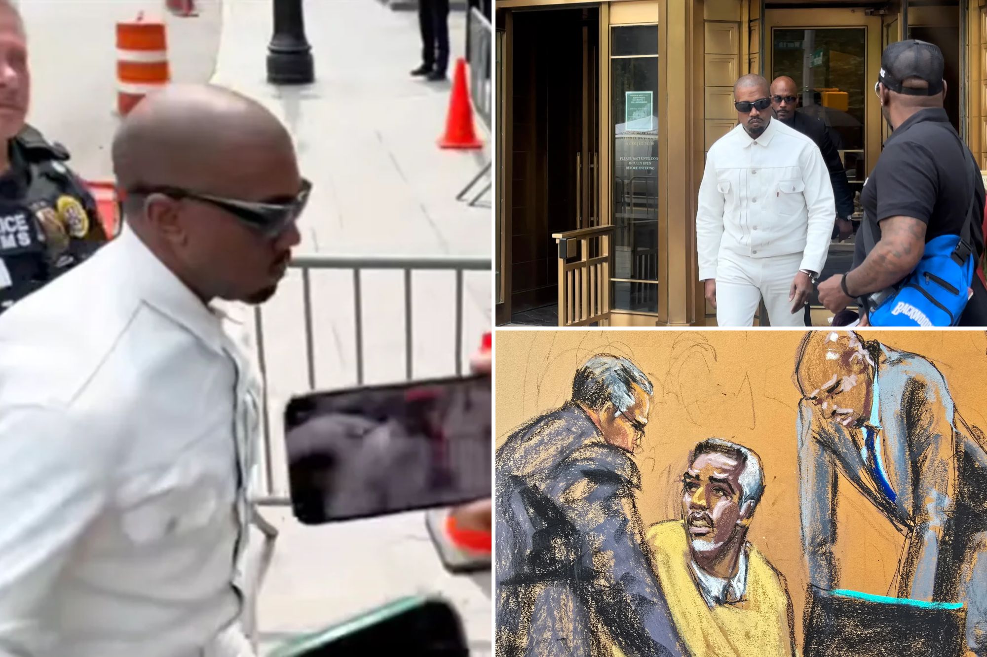 Kanye West Makes Brief Appearance at Diddy Trial, Barred from Main Courtroom