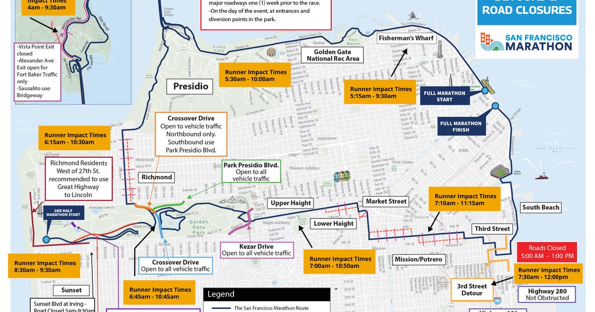 San Francisco Marathon Triggers Rolling Road Closures