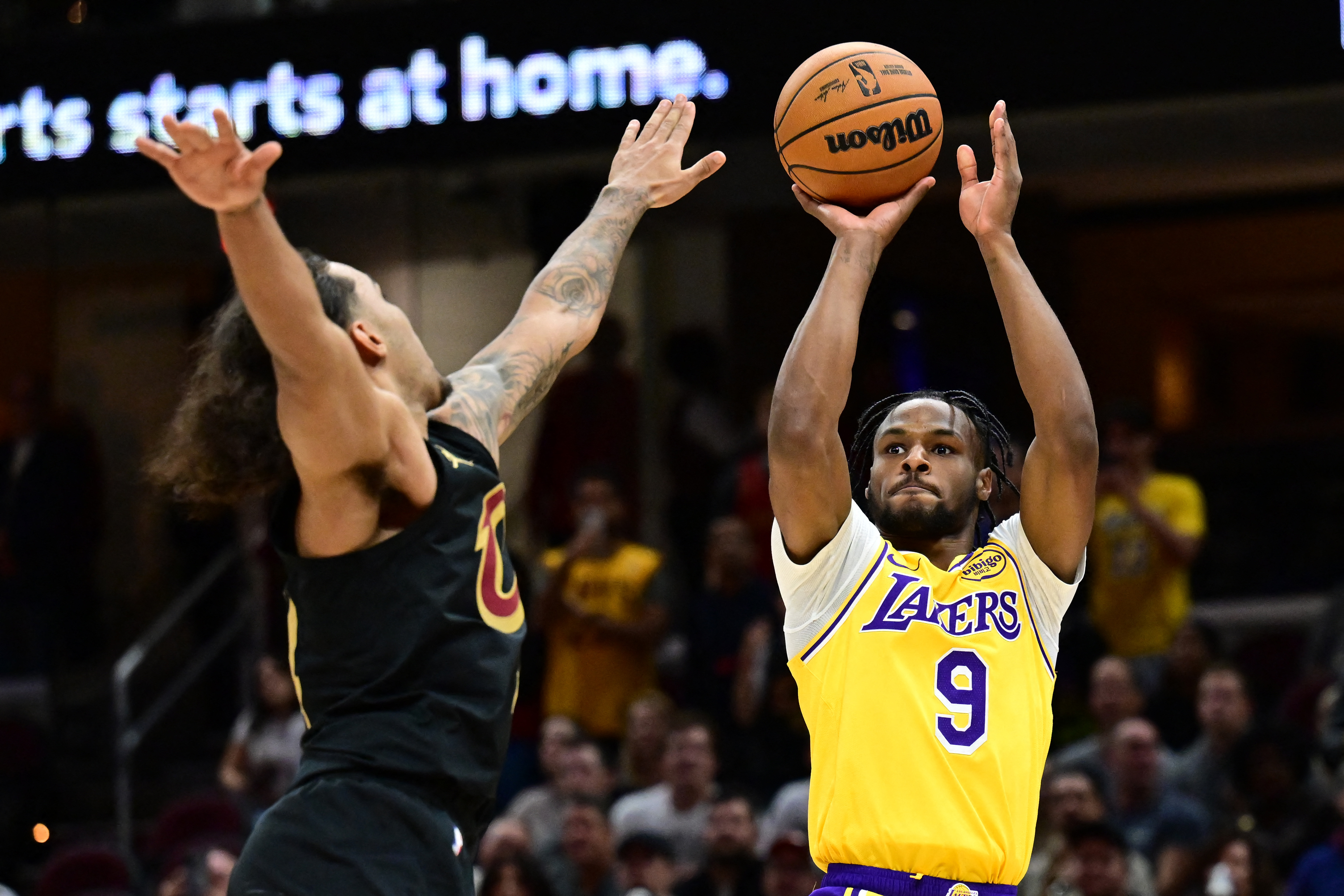 Bronny James Makes NBA Debut, Scores First Points for Lakers in Cleveland