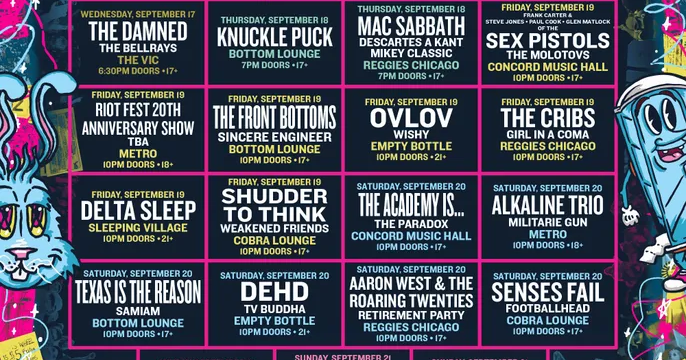 Riot Fest 2025 Unveils Late Night Aftershows
