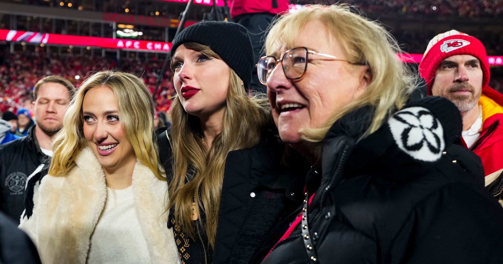 Taylor Swift Celebrates AFC Championship Victory with Brittany Mahomes and Donna Kelce