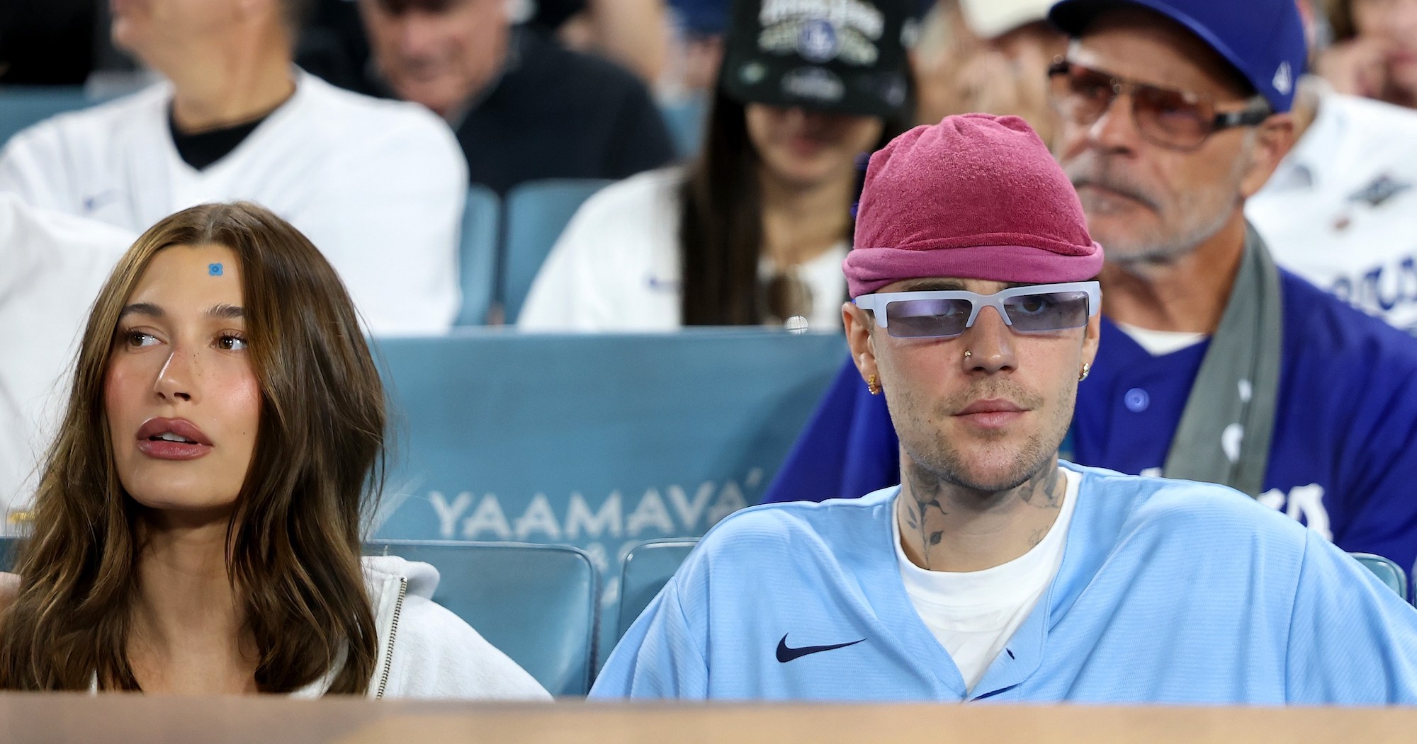 Justin and Hailey Bieber Attend World Series Game 3
