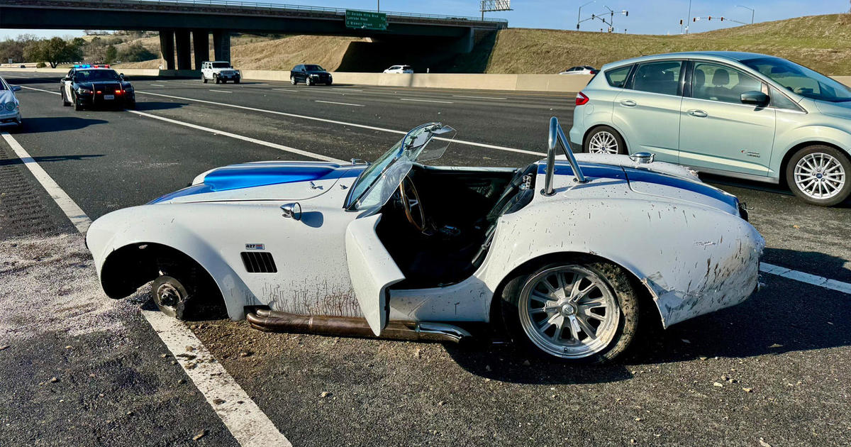 Shelby Cobra Crashes on California Highway 50 Due to Wet Road Conditions